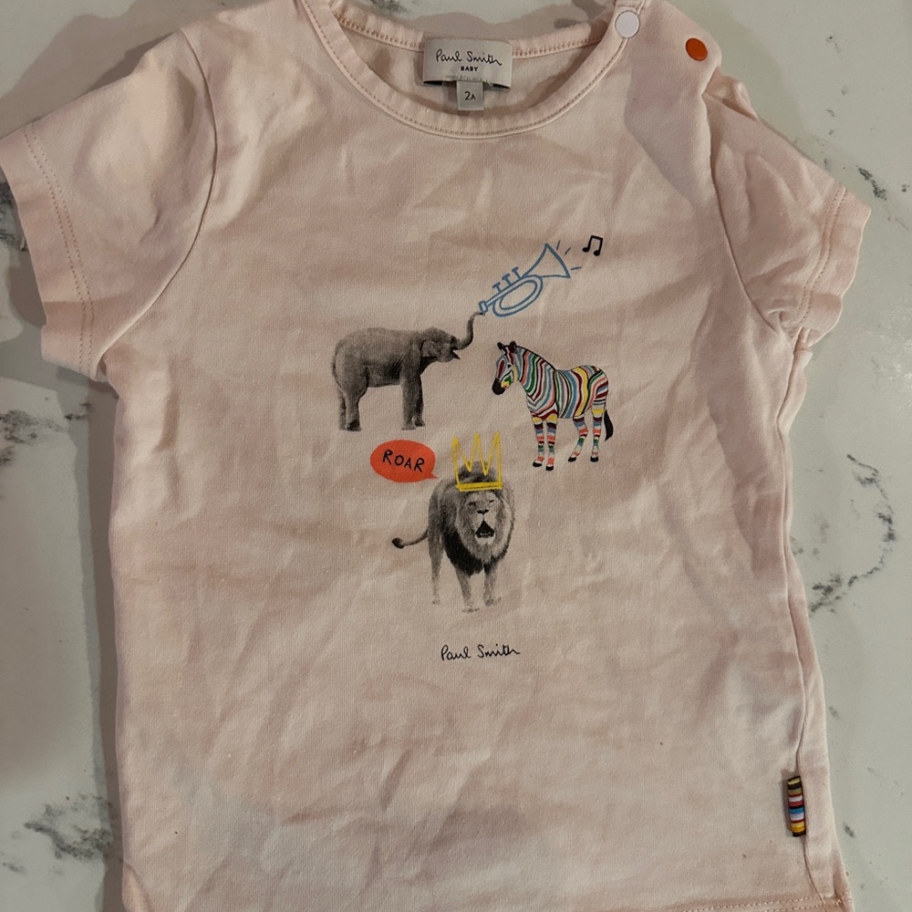 Paul Smith Kids Light Pink Safari Print T-Shirt